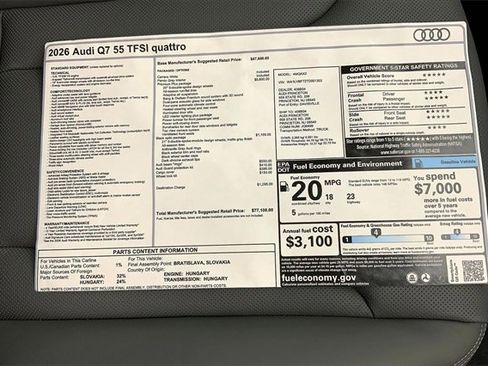 New 2026 Audi Q7 3.0T Premium Plus image 15