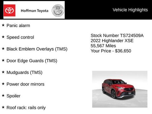 Used 2022 Toyota Highlander XSE AWD/4WD image 30