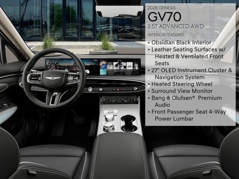New 2026 Genesis GV70 2.5T Advanced w/ G1 Accessory Package AWD/4WD image 15