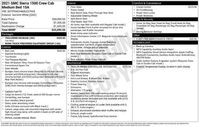 Used 2021 GMC Sierra 1500 4x4 Crew Cab w/ Trailering Package image 41