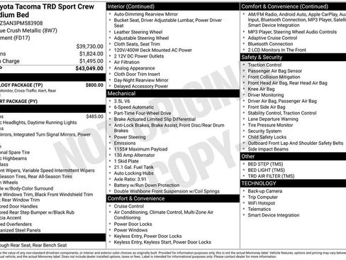 Used 2023 Toyota Tacoma TRD Sport w/ Technology Package image 15