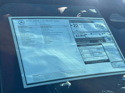 New 2026 Mercedes-Benz C 43 AMG 4MATIC Sedan image 28
