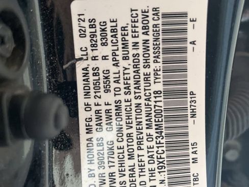 Used 2021 Honda Civic EX image 77