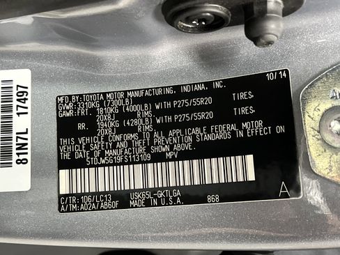 Used 2015 Toyota Sequoia Limited image 37