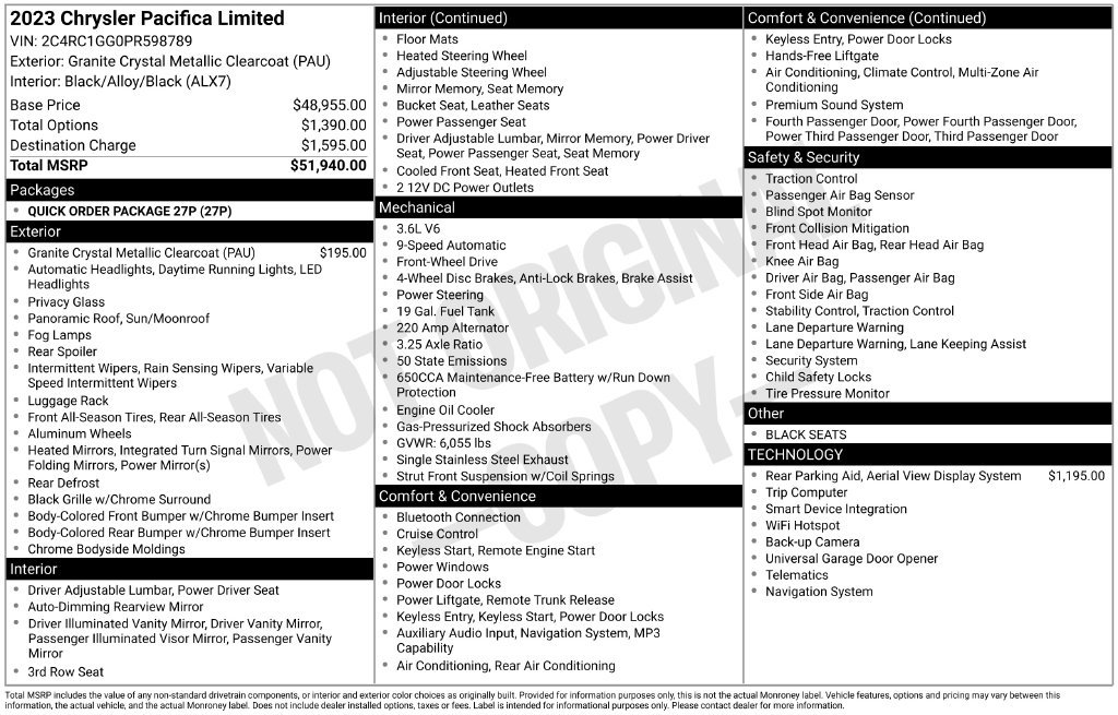 Used 2023 Chrysler Pacifica Limited FWD image 15