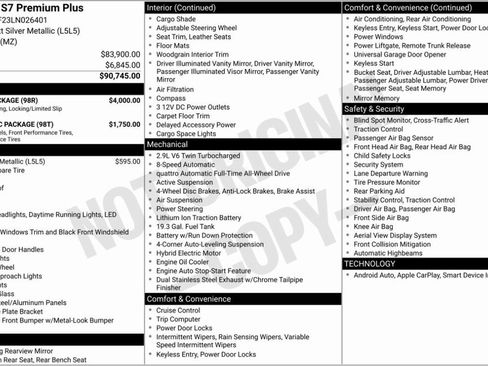 Used 2020 Audi S7 Premium Plus w/ S Sport Package image 2