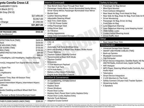 Used 2024 Toyota Corolla Cross LE w/ Moonroof Package AWD/4WD image 5