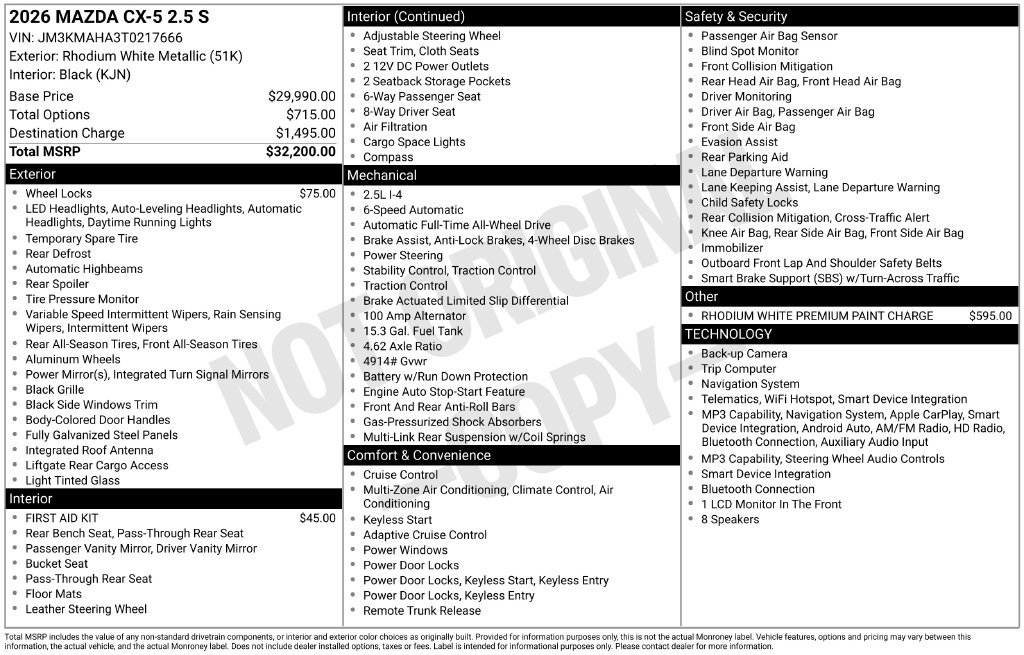 New 2026 MAZDA CX-5 AWD 2.5 S image 21