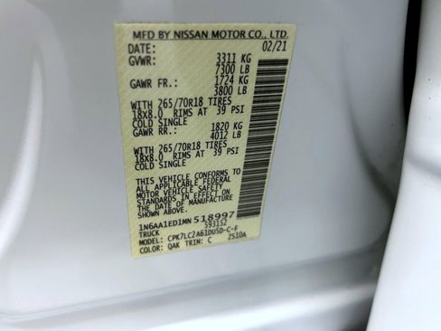 Used 2021 Nissan Titan SV w/ SV Convenience Package AWD/4WD image 25