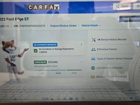 Certified 2022 Ford Edge ST w/ Equipment Group 401A AWD/4WD image 39