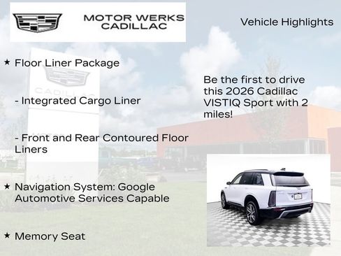 New 2026 Cadillac Vistiq Luxury w/ LPO, Floor Liner Package AWD/4WD image 13