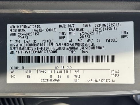 Used 2021 Ford F150 Lariat w/ Equipment Group 502A High AWD/4WD image 67