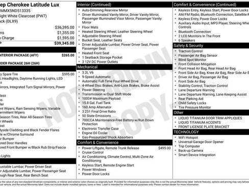 Used 2022 Jeep Cherokee Latitude Lux w/ Mopar Interior Package image 14