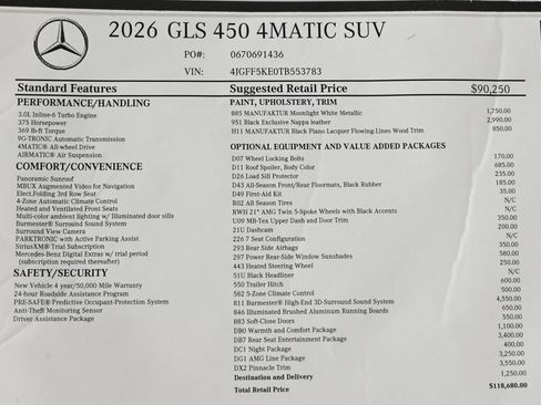 New 2026 Mercedes-Benz GLS 450 4MATIC image 32