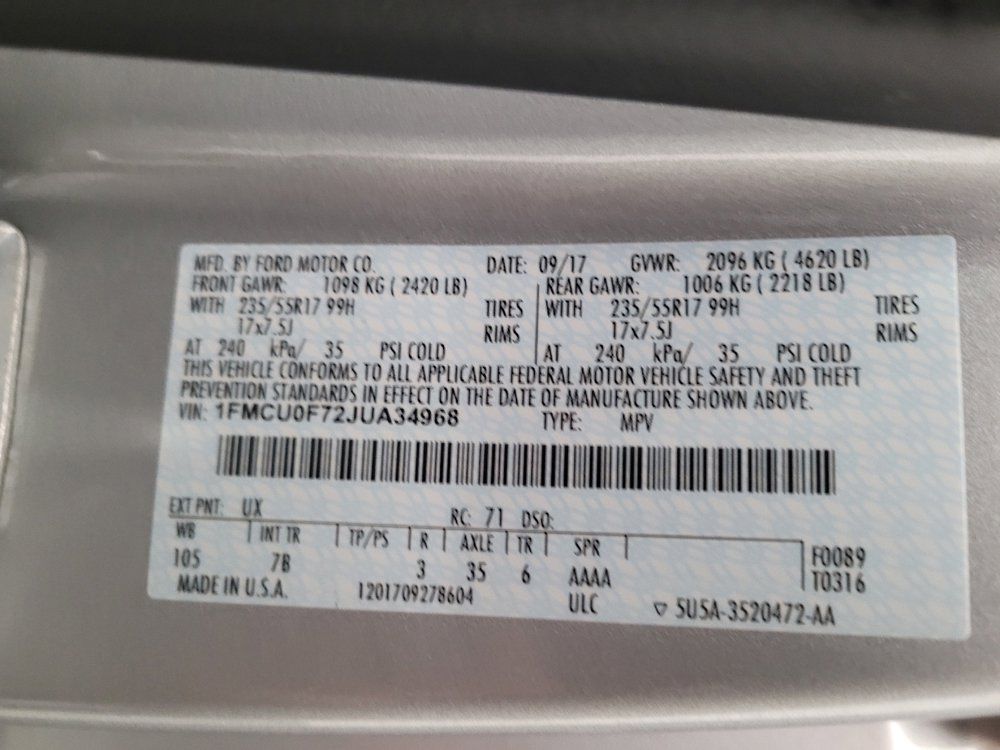 Used 2018 Ford Escape S FWD image 33