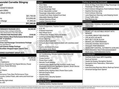 New 2026 Chevrolet Corvette Stingray Premium Cpe w/ Z51 Performance Package image 2