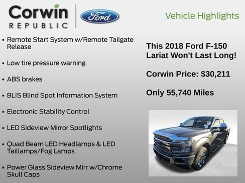 Used 2018 Ford F150 Lariat w/ Equipment Group 502A Luxury image 20