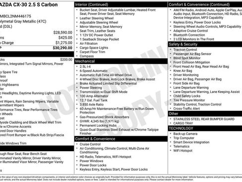 Certified 2022 MAZDA CX-30 AWD 2.5 S w/ Preferred Package image 35