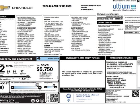 Used 2024 Chevrolet Blazer EV RS RWD image 8