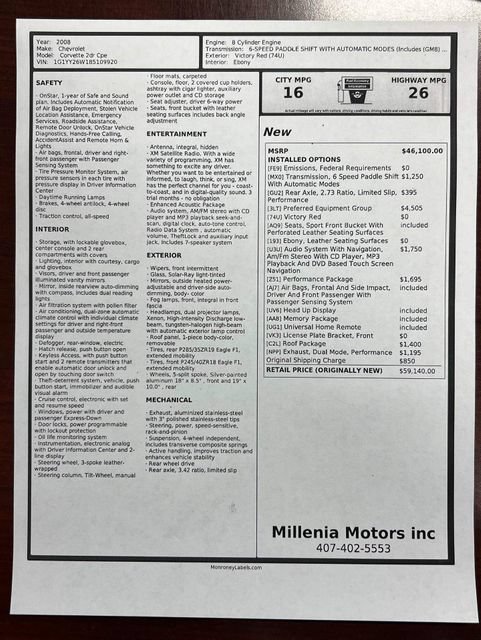 Used 2008 Chevrolet Corvette Coupe w/ Preferred Equipment Group RWD image 79