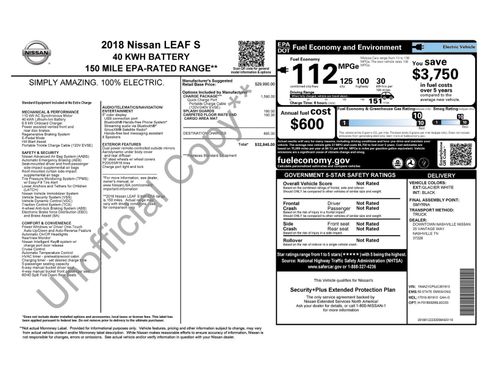 Used 2018 Nissan Leaf S w/ S Charge Package FWD image 6