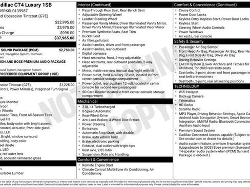 Used 2020 Cadillac CT4 Luxury w/ Sun And Sound Package RWD image 7