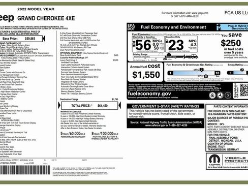 Certified 2022 Jeep Grand Cherokee Limited 4xe w/ Luxury Tech Group II image 4
