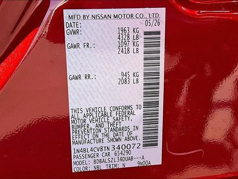 New 2026 Nissan Altima 2.5 SR w/ SR Premium Package FWD image 8