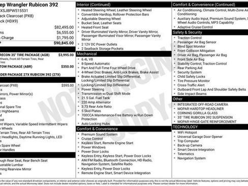 Used 2023 Jeep Wrangler Unlimited Rubicon 392 w/ Xtreme Recon 35" Tire Package AWD/4WD image 2