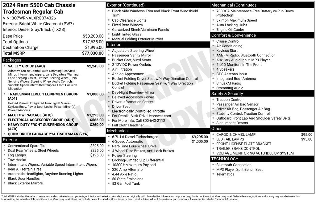 New 2024 RAM 5500 Tradesman w/ Safety Group AWD/4WD image 6