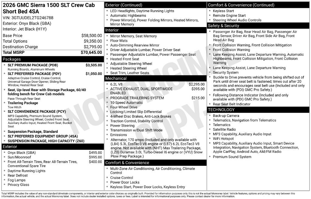 New 2026 GMC Sierra 1500 SLT w/ SLT Premium Package AWD/4WD image 4