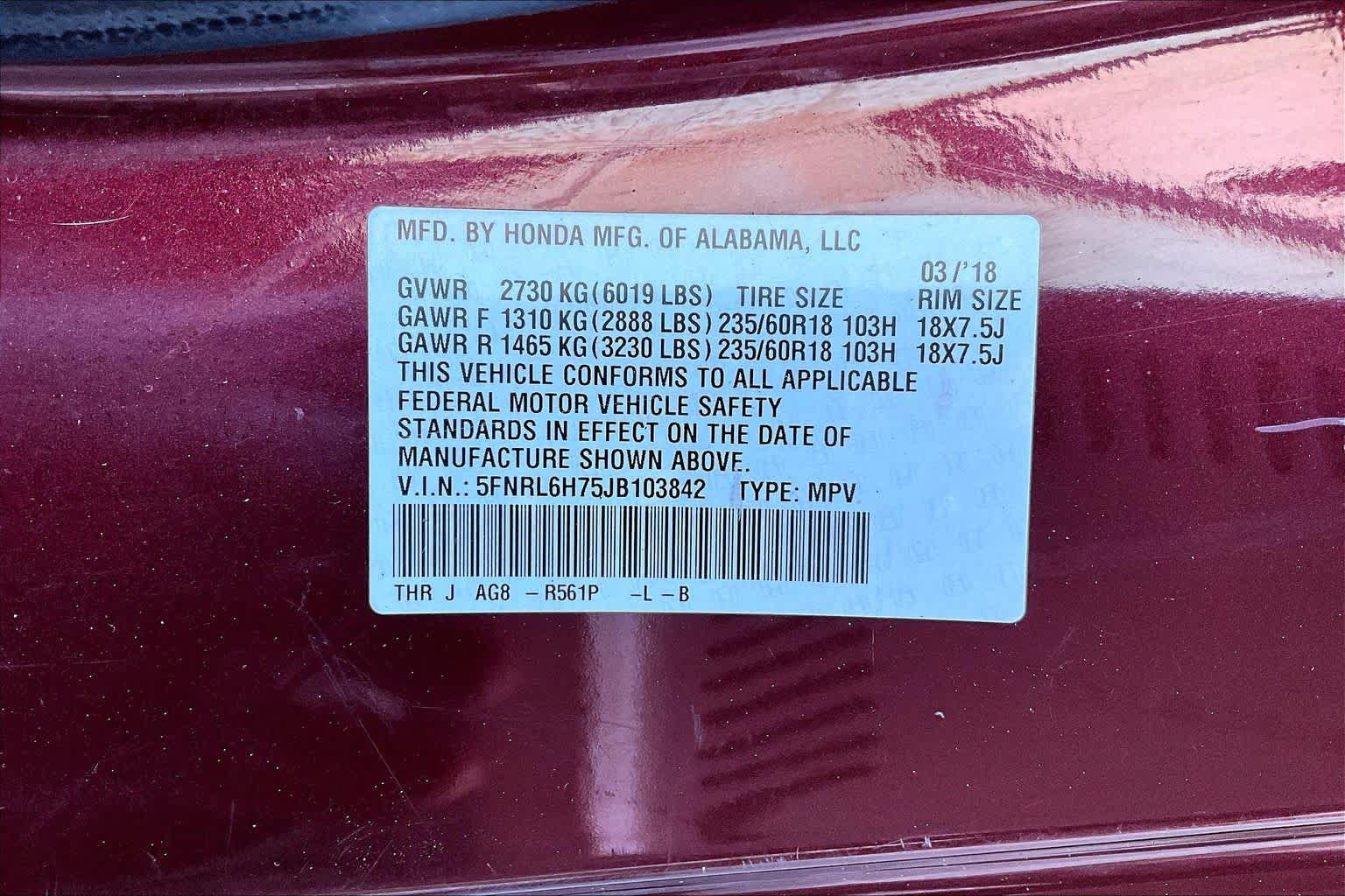 Used 2018 Honda Odyssey EX-L image 36