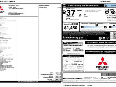 Used 2024 Mitsubishi Mirage G4 ES FWD image 4