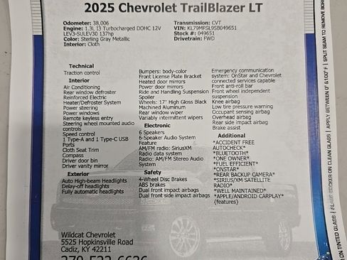 Used 2025 Chevrolet TrailBlazer LT image 31