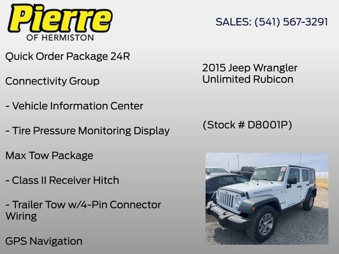 Used 2015 Jeep Wrangler Unlimited Rubicon w/ Max Tow Package AWD/4WD image 5