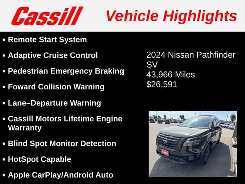 Used 2024 Nissan Pathfinder SV w/ Black Appearance Package FWD image 3