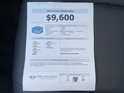 Used 2004 Chrysler Crossfire Coupe image 15