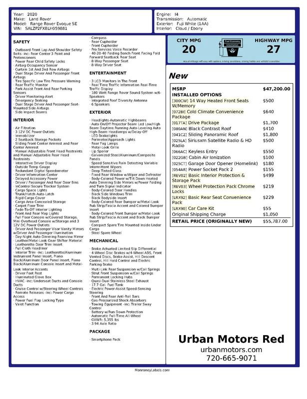 Used 2020 Land Rover Range Rover Evoque SE AWD/4WD image 6