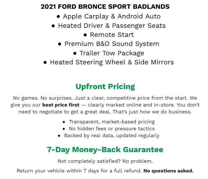 Used 2021 Ford Bronco Sport Badlands w/ Badlands Package AWD/4WD image 3