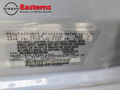 New 2025 Nissan Versa SV w/ Trunk Package FWD image 28