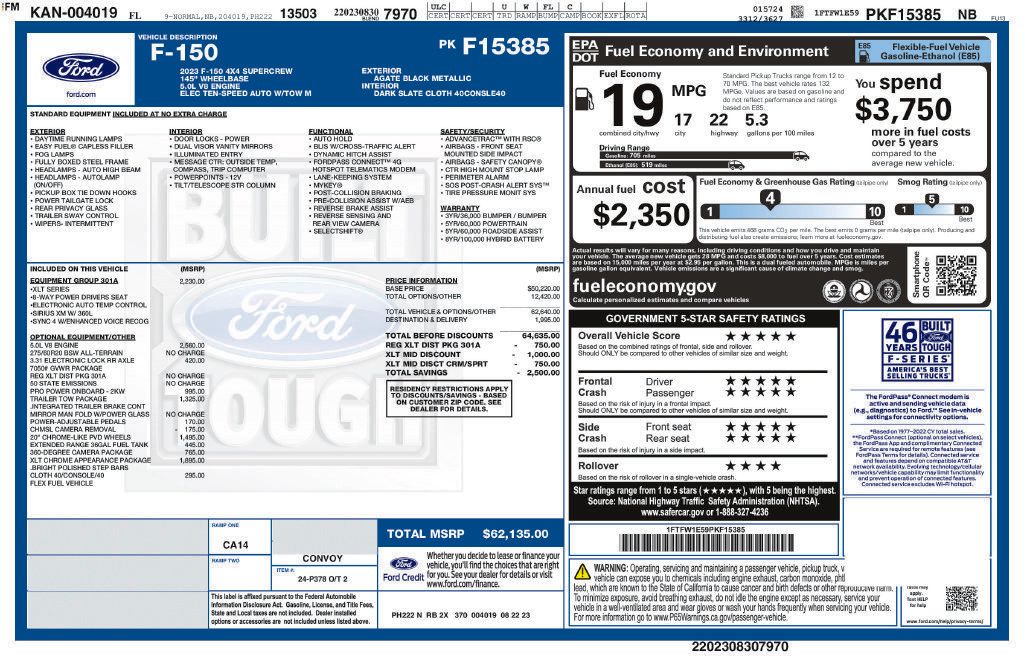 Used 2023 Ford F150 XLT w/ Equipment Group 301A Mid AWD/4WD image 13