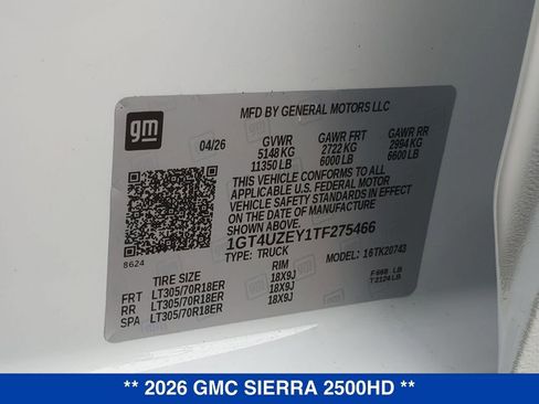New 2026 GMC Sierra 2500 AT4X w/ LPO, Black Badging Package AWD/4WD image 27