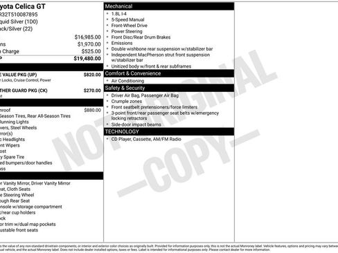 Used 2001 Toyota Celica GT w/ Upgrade Value Pkg FWD image 5
