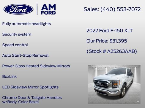 Certified 2022 Ford F150 XLT w/ Equipment Group 302A High AWD/4WD image 36