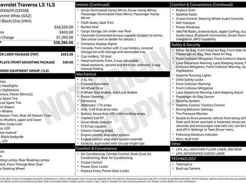 Used 2023 Chevrolet Traverse LS w/ LPO, Floor Liner Package AWD/4WD image 15