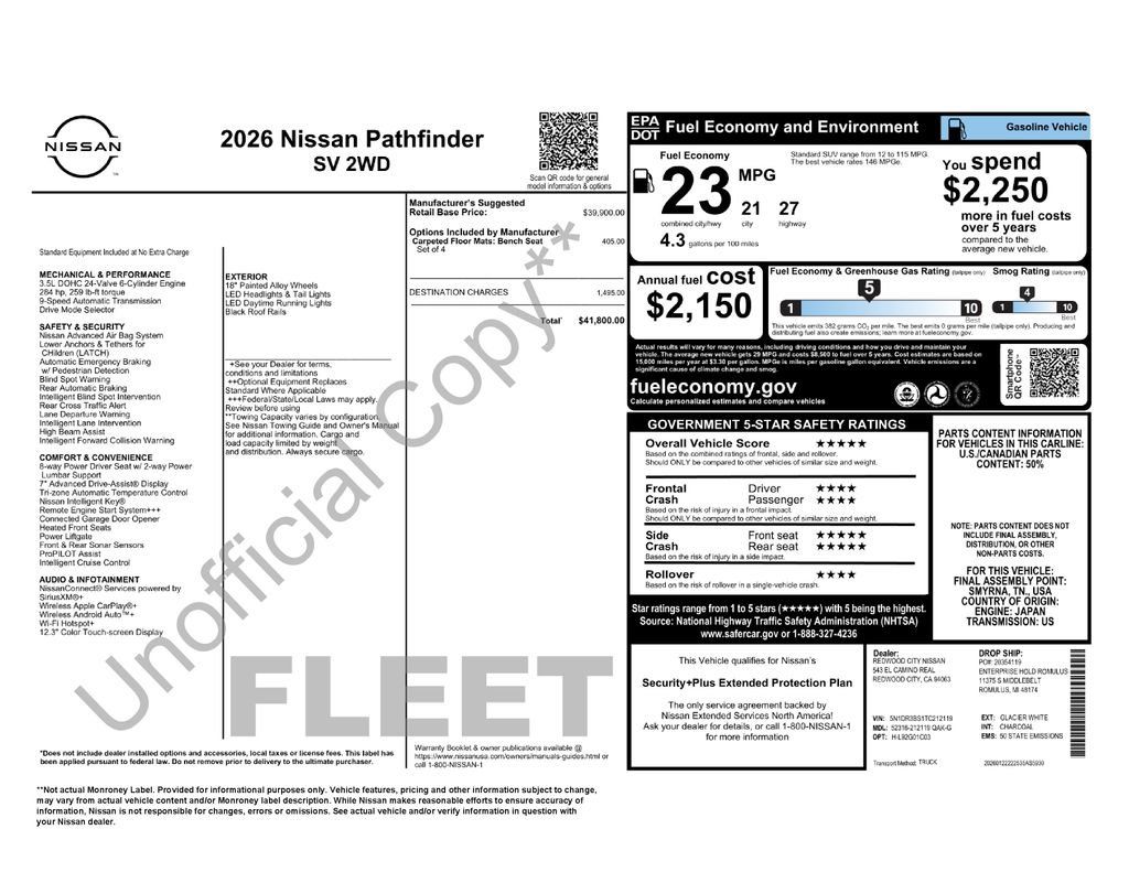 Used 2026 Nissan Pathfinder SV FWD image 7