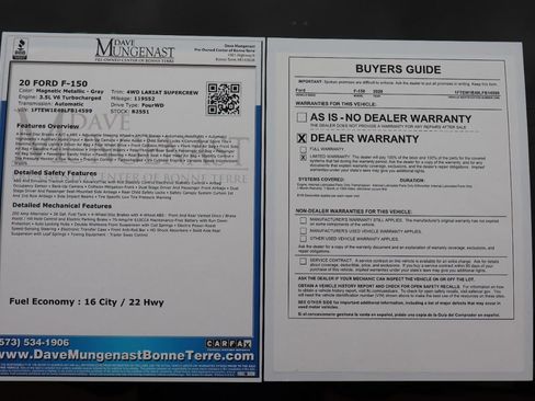 Used 2020 Ford F150 Lariat w/ Equipment Group 502A Luxury AWD/4WD image 24