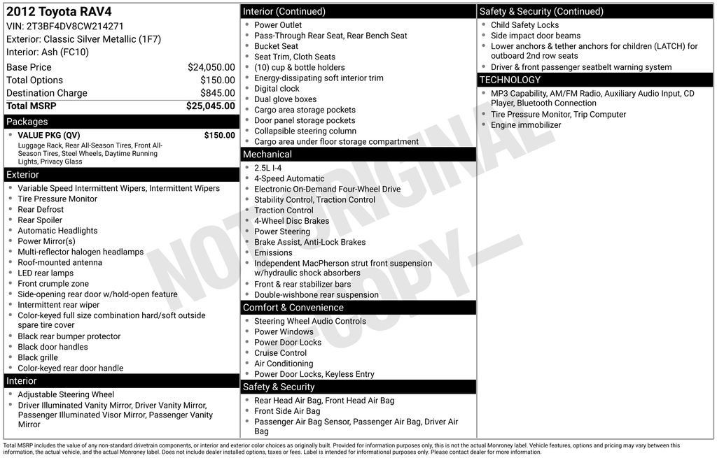 Used 2012 Toyota RAV4 4WD w/ Value Pkg image 16