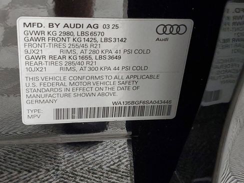 Certified 2025 Audi SQ6 e-tron Prestige w/ 21" Black Optic Wheel Package image 50