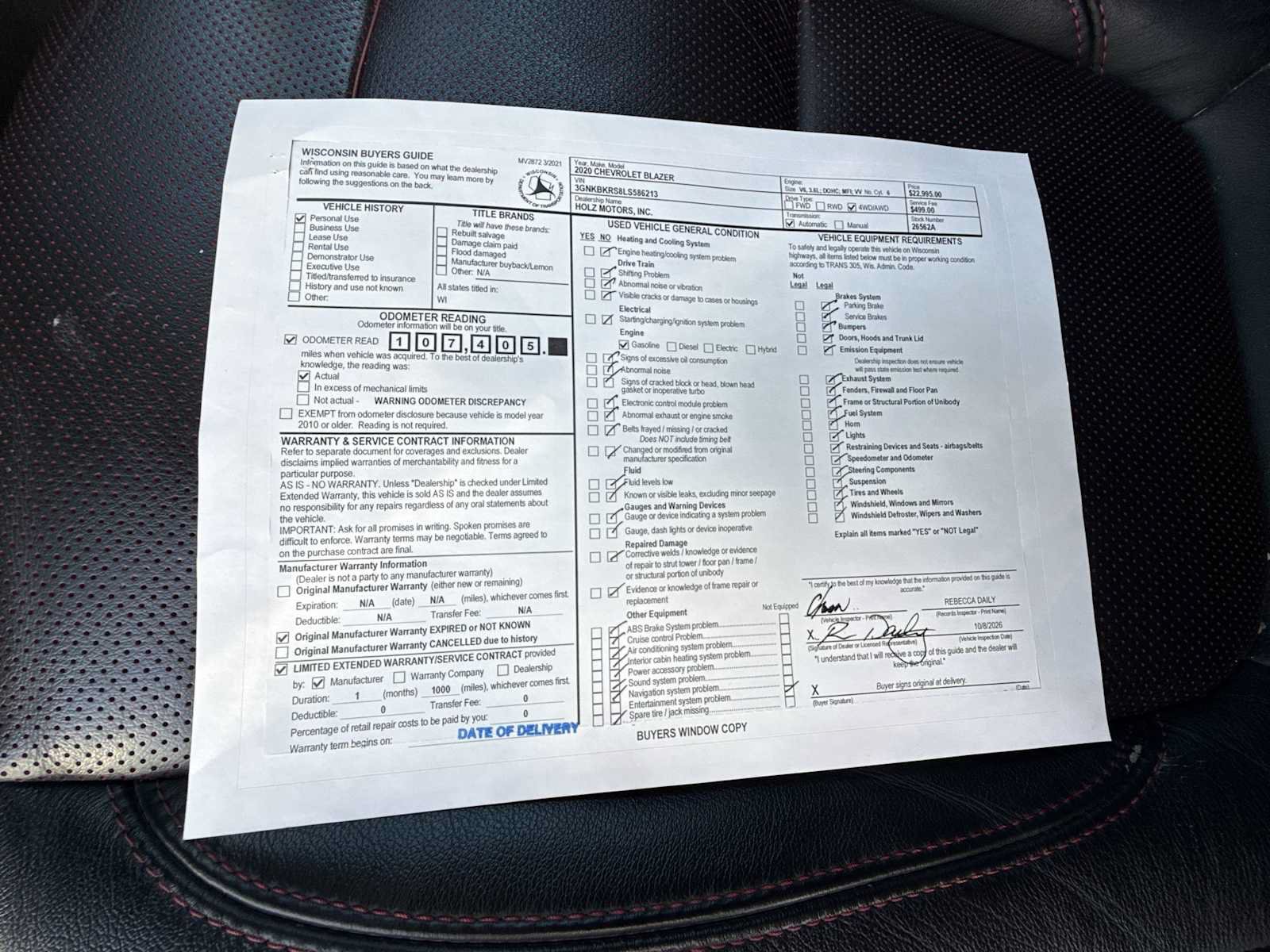 Certified 2020 Chevrolet Blazer RS AWD/4WD image 31